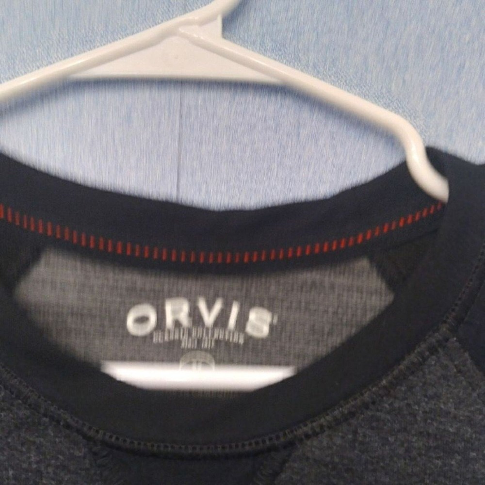 Orvis Classic Raglan Sleeve Sweatshirt Two-Tone Charcoal Black Casual Pullover M
